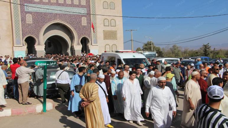 تشييع جنازة شيخ الزاوية القادرية البودشيشية جمال الدين القادري بودشيش بمداغ